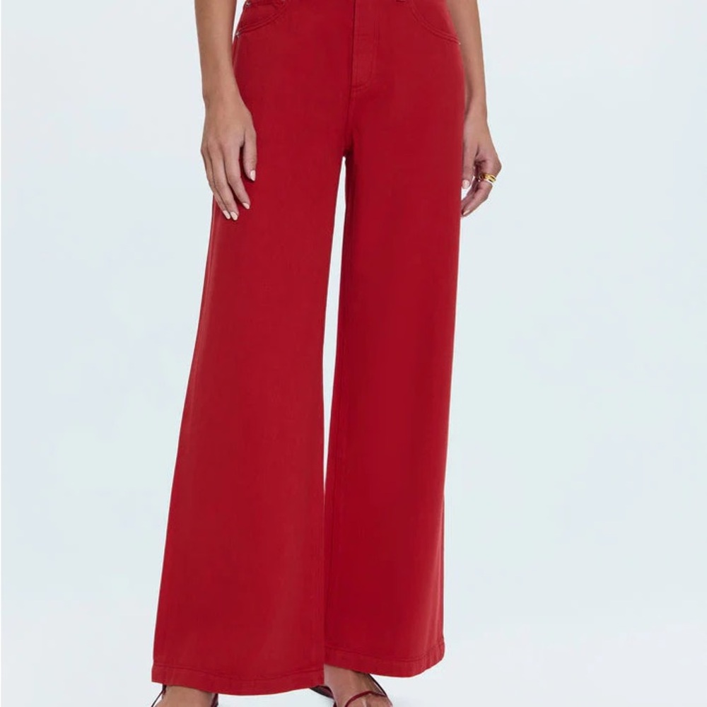 NWT Pistola Red SAMBA JADYN LOW SLUNG PALAZZO PANT Size 25 - Picture 2 of 8